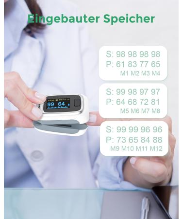 ViaToma Portable Pulse Oximeter - Accurate O2 Oxygen Saturation Measurement with Offline Memory | PO6C - Buy Online on GoSupps.com