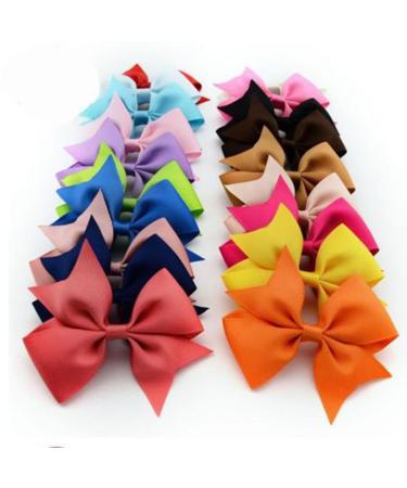 20-Piece Girls' Hair Clip Set - Soft Satin Ribbon and Metal Construction - Assorted Colors - Buy Online on GoSupps.com