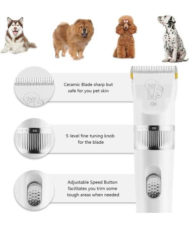 2-Speed Dog Clippers Grooming Kit - Rechargeable, Low Noise Trimmer for Dogs & Cats - Buy Online on GoSupps.com