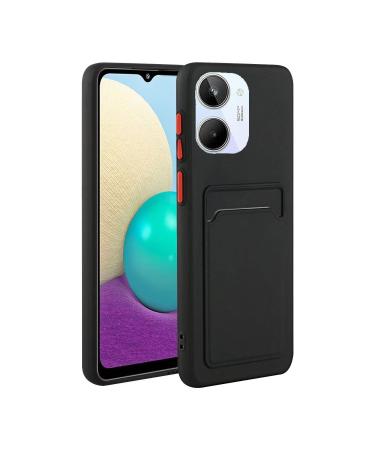 Tivenfezk Nadoli Silicone Case for Oppo Realme 10 4G Ultra thin shockproof scratch -resistant Wallet soft TPU protective cover Mobile phone case with credit card holder Oppo realme 10 4g black