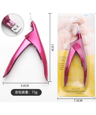 AnHua 1Pcs False Nail Clipper Acrylic Nail Tips Cutter Rustproof Stainless Nails Clipper Kit Nail Catcher Trimmer Manicure Tool for Artificial Gel Nail (Rose Red) - Buy Online on GoSupps.com