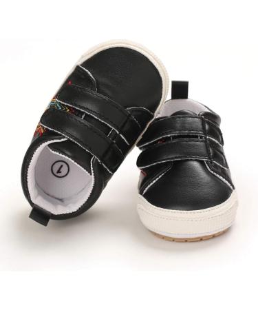 Cheerful Mario Baby First Walking Shoes - Soft PU Leather Prewalkers 3-6 Months (Black Star) - Buy Online on GoSupps.com
