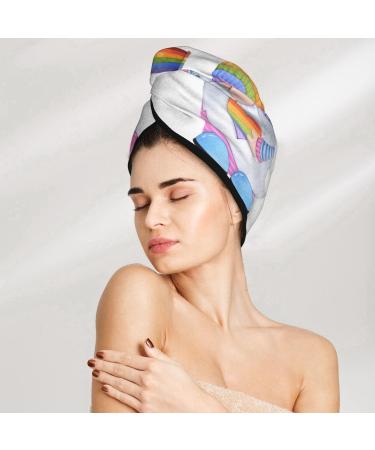 Quick Dry Hair Towel Wrap with Button - LGBT Gnomes Design | Hair Drying Turban for Fast Results - Buy Online on GoSupps.com
