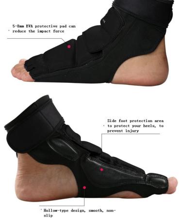 Wonzone Taekwondo Training Boxing Foot Gear Martial Arts Protector Sparring Gear Muay Thai Kung Fu Tae Kwon Do Feet Protector TKD Foot Gear Support for Men Women Kids Black Medium - Buy Online on GoSupps.com