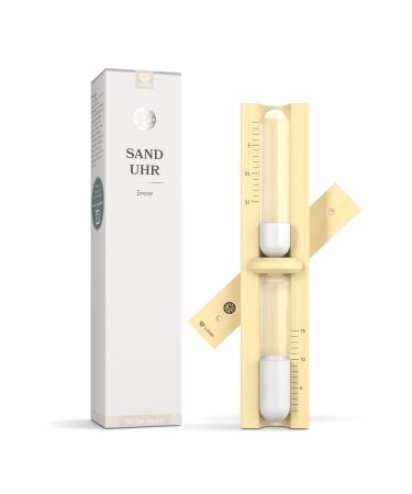 Lowell sauna hourglass - Snow saunahr - white sand sauna watch - ideal sauna accessories - made of natural ash wood high -quality workmanship - robust and heat -resistant - 15 min snow - white - Buy Online on GoSupps.com