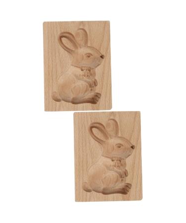 OUNONA 2 Pcs Biscuit Mold Biscuit Moulds Wooden Fondant Wooden Muffin Cups Embossed Cookie Kitchen Cookie Mold Christmas Baking Crackers Wood Chocolate Chinese Decor Log Fudge Small Tools 16X12X2CMx2pcs As Shownx2pcs