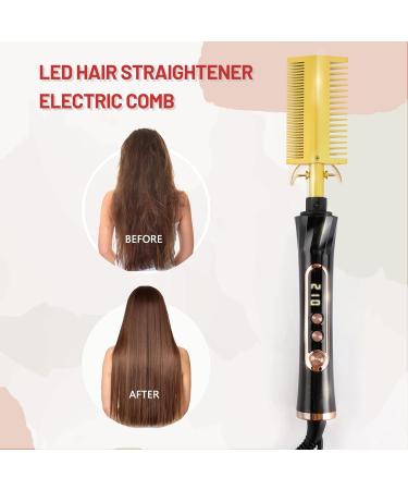 Ten-Tatent Electric Hot Comb Hair Straightener - Anti-Scald Double Sided Ceramic Beard & Hair Straightening Brush - Buy Online on GoSupps.com