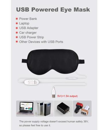 Emacombo Heated Eye Mask | Reusable USB Silk Steaming Eye Mask with Temperature Control | for Sleeping, Puffiness, Dry Eyes, Tired Eyes | Best for Blepharitis, Styes, and Eye Bags - Buy Online on GoSupps.com