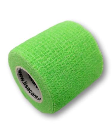 Lisacare bandage material mullbinden - 12 rolls 5cm wide - medical device - sports tape elastic for sports of all kinds with color and motif selection (neon green) neon green 12s set