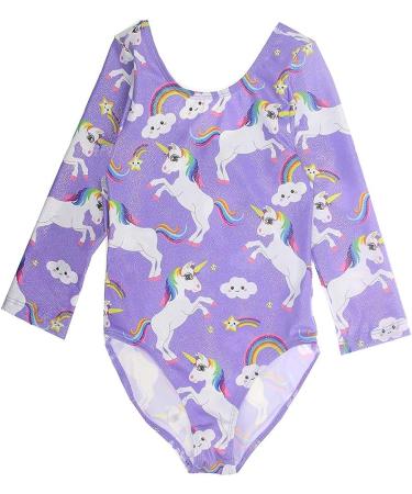 Girls Gymnastics Leotard Sparkle Dancewear Purple Unicorn - Size 6-7 Years - Buy Online on GoSupps.com