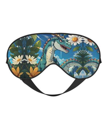 Cute Dinosaur Eye mask Soft Elastic and Adjustable Nighttime Comfort Sleeping mask Suitable for Both Men and Women Black