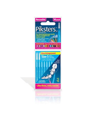 Piksters Interdental Brushes Size 5 Blue Handle Blue (Size 5) 10 Count (Pack of 1) - Buy Online on GoSupps.com