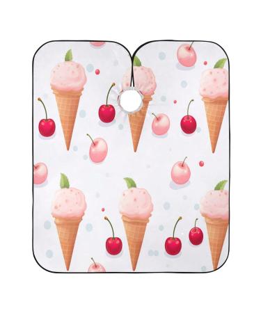 Kigai Cute Ice Cream Barber Cape Professional Salon Hair Cutting Cape with Adjustable Snap Closure Waterproof Hairdressing Cape Haircut Cape for Men Women