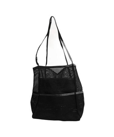 Zudoo Beach Bag Exquisite Craftsmanship Wear-resistant Mesh Beach Handbag Foldable for Parks Black