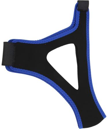 Adjustable Breathable Anti-Snoring Chin Strap - Black with Blue Edge - Buy Online on GoSupps.com