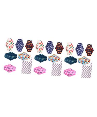 Gatuida Portable 18 STK storage bag for women's bandages menstruation pad ladies binding with wings care mats carbon frame lady washable menstrual pad pads waterproof fabric different colors x 3 pieces 18.5x14cmx3pcs
