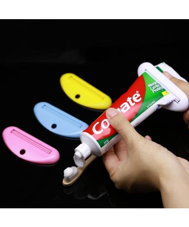 4 Pack Toothpaste Tube Squeezer Dispenser - White Pink Yellow Blue Colors - Squeeze Roll Tool - Buy Online on GoSupps.com