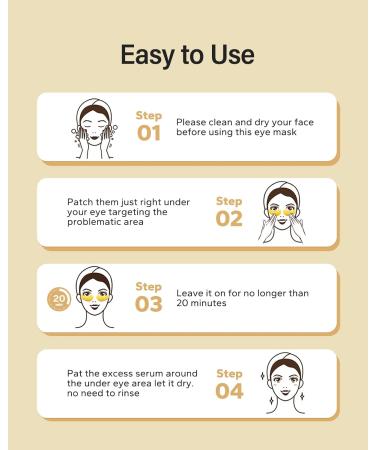 Komoko 24K Gold Under Eye Patches (60 Count) - Anti-Aging Collagen & Amino Acid Mask for Dark Circles, Puffiness, and Wrinkles | Skin Care Gold Eye Mask - Buy Online on GoSupps.com