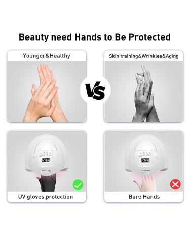 RAYOCON UV Gloves for Nail Lamp | UPF50+ UV Protection Fingerless Gloves | Black Manicure Gloves for Nail UV Light - Buy Online on GoSupps.com