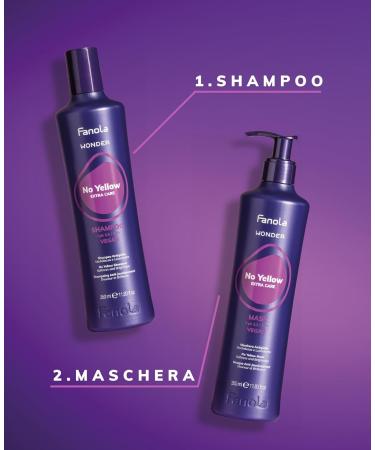 Fanola Wonder No Yellow Mask | Vegan Anti Brass Colour Depositing Purple Mask | Hair Toner for Blonde Silver Gray and Highlighted Hair 350 ml (Pack of 1) - Buy Online on GoSupps.com