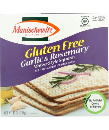Manischewitz Gluten Free Garlic Rosemary Matzo-Style Squares 10 Ounce - Kosher for Passover