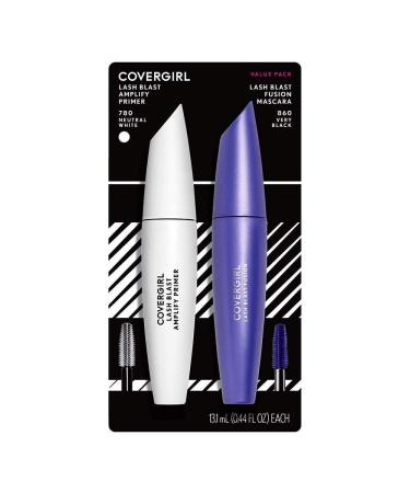 COVERGIRL Lash Blast Fusion Mascara & COVERGIRL Lash Blast Amplify Eyelash Primer Pack VERY BLACK 0.44 Fl Oz (Pack of 2) VERY BLACK 0.44 Fl Oz (Pack of 2) WATERPROOF