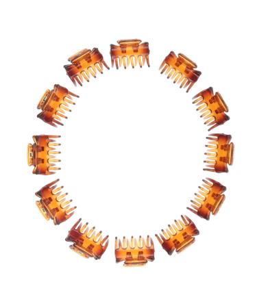 Fityle 12-Piece Resin Mini Hair Clip Set - Trendy Hair Grippers & Claws | Stylish Hair Accessories in Coffee Color for All Hair Types - Buy Online on GoSupps.com