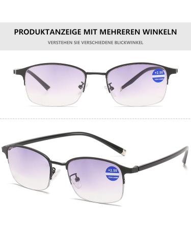 Lanomi Classic Bifocal Reading Glasses with Blue Light Filter | UV400 Protection for Men & Women - Stylish Semi-Frame 2.5 Diopters - Buy Online on GoSupps.com