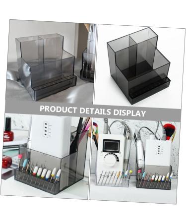 minkissy 1PC Nail Art Storage Box shelving brackets makeup brush holder makeup brush cup Nail Drill Bit Display Stand makeup brush stand Make Up Organizer desk stand perfume Acrylic 10.5x10.3cm Black - Buy Online on GoSupps.com