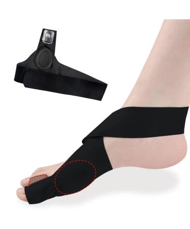 Bunion Correctors for Women and Men for Big Toe Pain Relief Straightener-SEBS Cross Strap Separator- Non-Surgical Hallux Valgus Correction for Day/Night Support Black Right