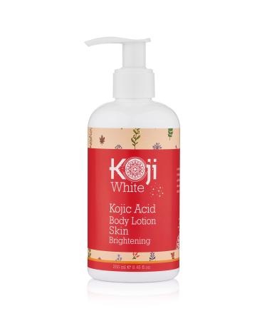 Koji White Kojic Acid Skin Brightening Body Lotion - Daily Moisturizer & Glowing Skin  Dark Spots  Uneven Skin Tone  Vegan  Not Tested on Animals  8.45 Fl Oz Bottle