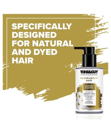 Toni & Guy Sunset Blonde Color Amplify Hair Mask 200ml - Argan Oil & UV Filter - Temporary Color Pigments for Radiant Hair - Buy Online on GoSupps.com