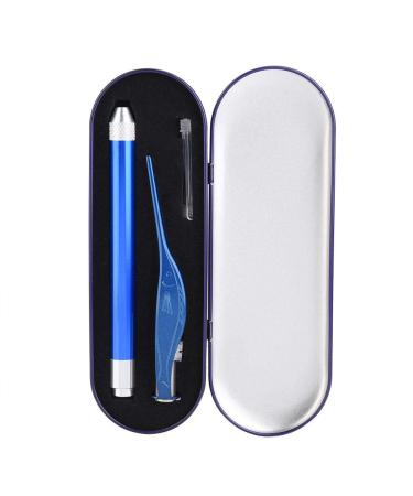 Ear Wax Tweezers Wax Removal Stainless Steel Luminous Tweezers Durable Selection of Ears for Baby Child Ear Cleaning Set (Blue)