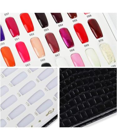 BNG Nail Display Book - 216 Color Nail Gel Polish Chart in Black Leather Book | Nail Art Salon Design Display with 240 Pcs False Nails Tips - Buy Online on GoSupps.com