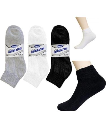 9 Pair Diabetic Ankle Circulatory Socks | Mens Loose Fit Size 10-13 | Health Support - Buy Online on GoSupps.com
