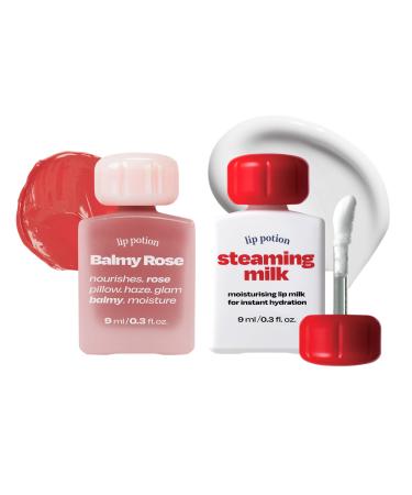 alternativestereo Lip Potion Balmy Rose No.6 Rose Hip + Steaming Milk | Soft Glow Tint & Primer Set