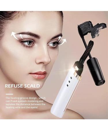 Rechargeable Heated Eyelash Curler | Electric Eye Lash Curler with 3 Temp Settings & Fast 5s Curling | Long Lasting Natural Curls (Black+White) - International Shipping Available - Buy Online on GoSupps.com