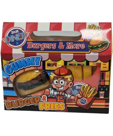 Diner Giant Gummy Burger & Fries 130g Sweet Jelly Candy Squishy Xmas Treats Delights - Buy Online on GoSupps.com