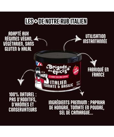  La Brigade des pices DRY RUB Italien Seasoning for Vegetables in the Barbecue La Brigade des pices 100 g 100% Natural & Made in France - Buy Online on GoSupps.com