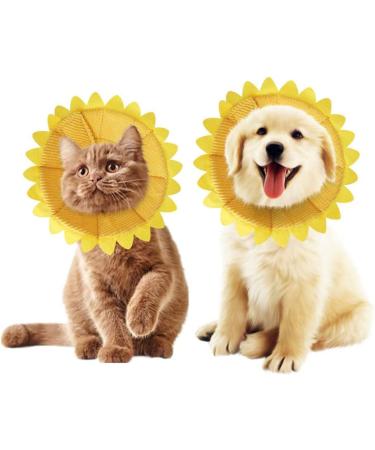 SLSON Cat Recovery Collar - Adjustable Soft Pet Cone for Cats and Puppies - Protective Cotton Cone in Yellow - Buy Online on GoSupps.com