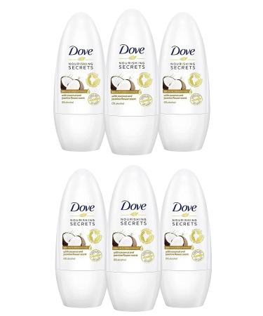 6x Dove COCONUT and JASMINE FLOWER 48H Ant-Perspirant Roll On 50ml - Buy Online on GoSupps.com