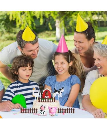 Farm Cake Toppers Decorations Farm Animal Mini Figures Farm Party Supplies Birthday Cake Decoration Dog Duck Cow House Pig Fence Decor for Children Birthday Party Celebration - Buy Online on GoSupps.com