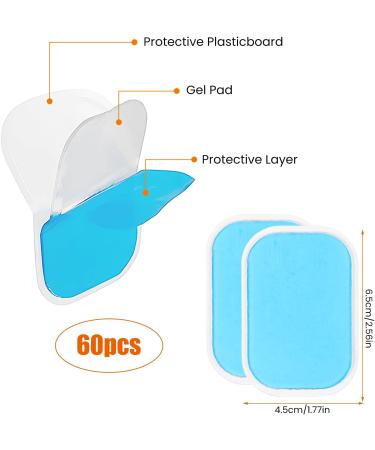 Leiptes 60 EMS Gel Pads - Replacement Stimulator Pads for ABS & Muscle Trainer | 65x45mm | International Shipping - Buy Online on GoSupps.com