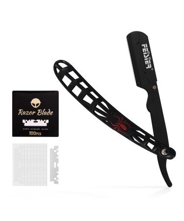 Straight Edge Razor With 100 Single Edge Blades Professional Barber Razor Cut Throat Shavette Straight Razor Kit For Men