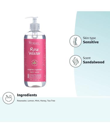 Renpure Rose Water Body Wash 19 fl oz - Weightless Hydration Cleanser - Buy Online on GoSupps.com