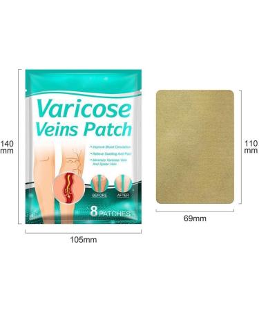 Wmool 8-Piece Varicose Veins Treatment | Vasculitis & Phlebitis Relief | 24 Sheets for Venous Fatigue & Limb Stiffness - Buy Online on GoSupps.com