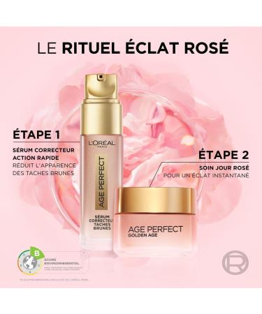 L'Or al Paris Anti-Aging Serum Moisturizing Treatment Against Age Spots and Pigment Spots Firming and Brightening Fluid Golden Age Rapid Corrector 1 x 30 ml - Buy Online on GoSupps.com