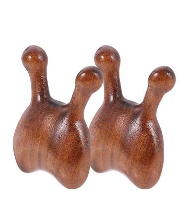Beaupretty 2 pieces Wood facial massage device wooden body acupuncture massage device nose wooden sucks multifunctional acupuncture massage tools