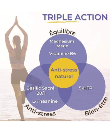 NUTRIG E - Strong Sacred Basil - Balance - Anti-Stress - Wellness - Mood Regulating Against Stress Reduces Fatigue - 2 Takes/Day - 60 Tablets - 30 Day Program - Made in France - Buy Online on GoSupps.com