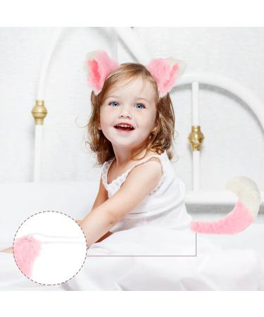 Animal Costume Accessories Plush Fox Ear Headband and Tail Set Christmas Party Costume Accessories Xmas Party Favors Photo Props for Kids Children Adult Pink White - Buy Online on GoSupps.com